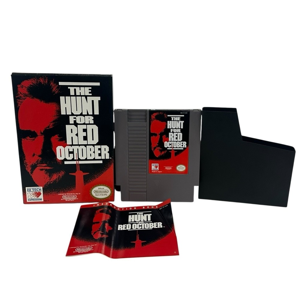 The Hunt for Red October complete in box nintendo nes connery film factory MINT
